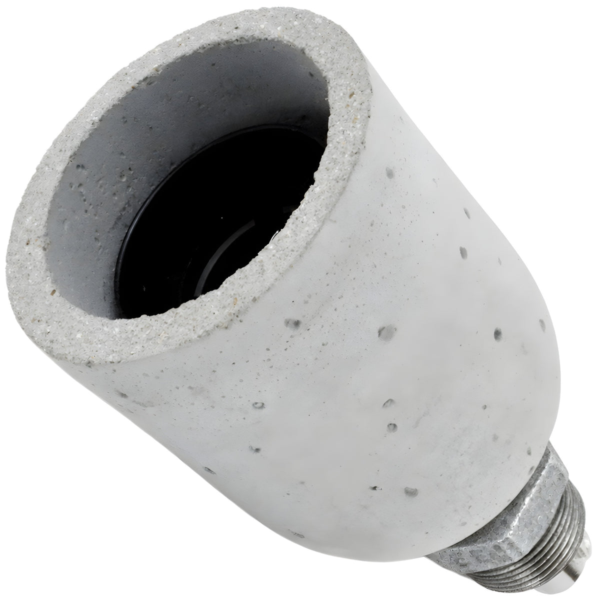 E27 light grey concrete socket kit on male galvanized cast iron fitting