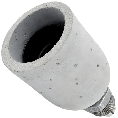 E27 light grey concrete socket kit on male galvanized cast iron fitting
