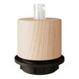 E27 threaded cylindrical wood socket for lampshade