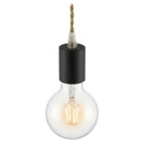 E27 wood socket — Black