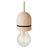 E27 threaded semi-spherical wood socket for lampshade