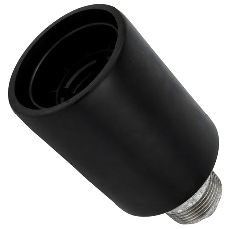 E27 black wood socket kit on male galvanized cast iron fitting