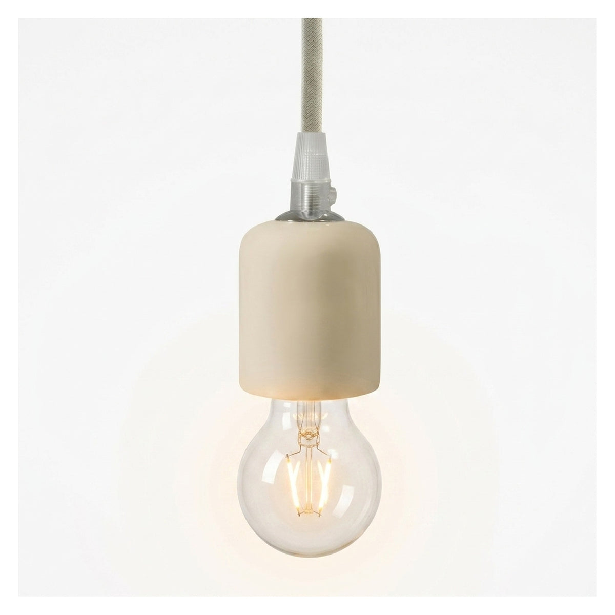 E27 ceramic socket — Ivory