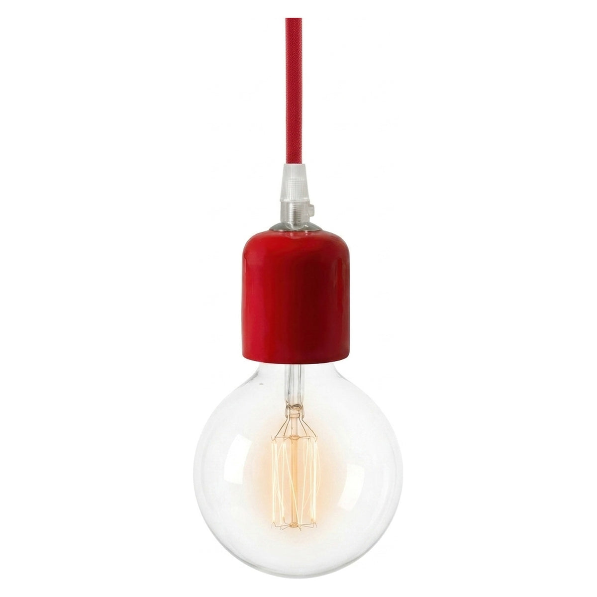 E27 ceramic socket — Red