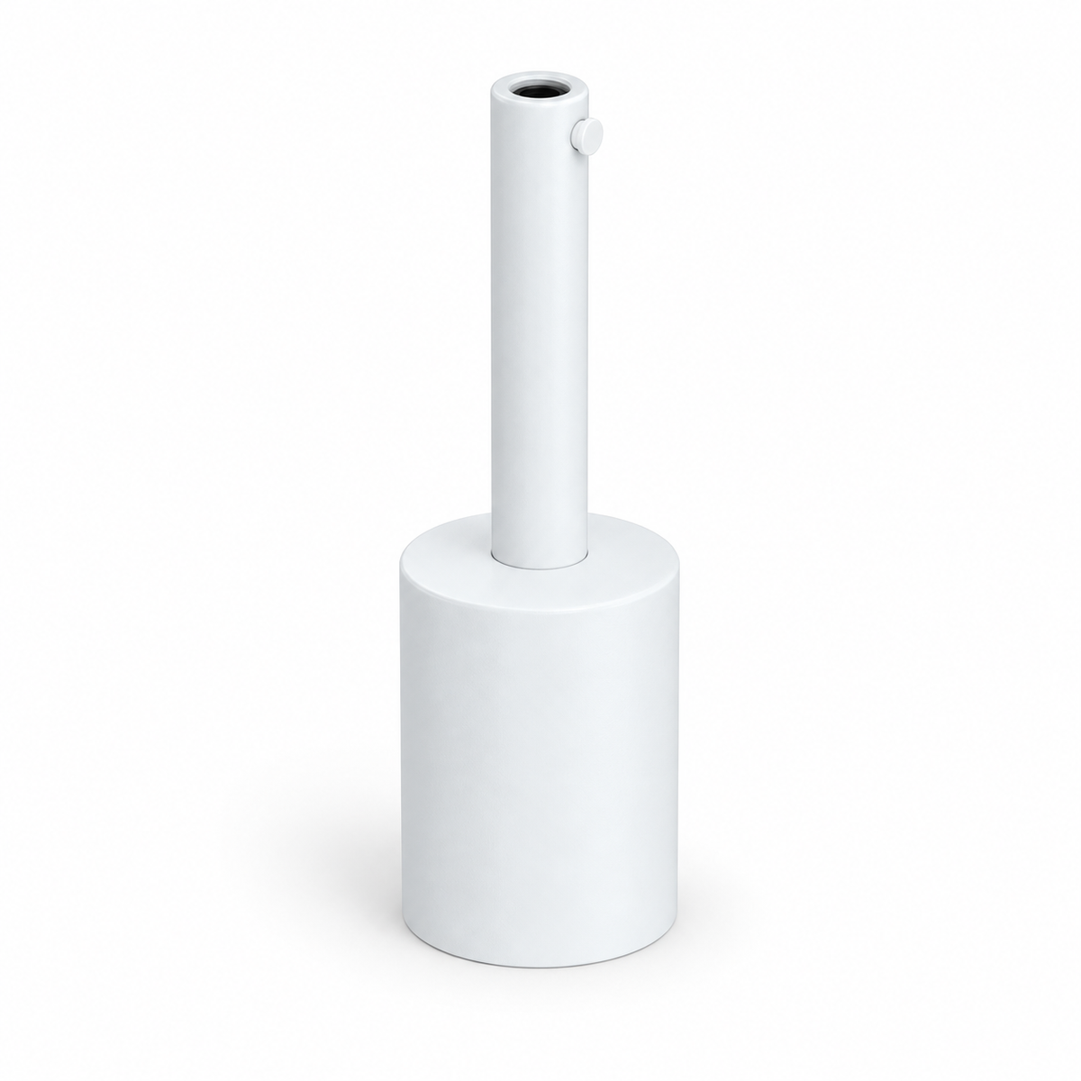 Cylindrical metal E27 socket kit — 7 cm cable grip — matt white — view 1