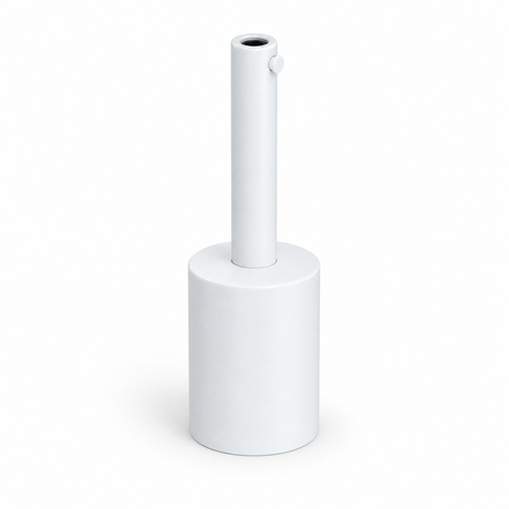 Cylindrical metal E27 socket kit — 7 cm cable grip — matt white — view 1