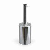 Cylindrical metal E27 socket kit — 7 cm cable grip — chrome finish — view 1