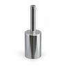 Cylindrical metal E27 socket kit — 7 cm cable grip — chrome finish — view 1