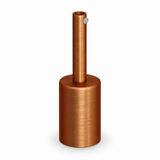 Cylindrical metal E27 socket kit — 7 cm cable grip — satin copper finish — view 1