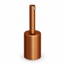 Cylindrical metal E27 socket kit — 7 cm cable grip — satin copper finish — view 1