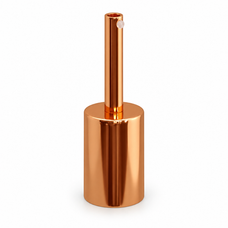 Cylindrical metal E27 socket kit — 7 cm cable grip — copper finish — view 1