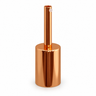 Cylindrical metal E27 socket kit — 7 cm cable grip — copper finish — view 1