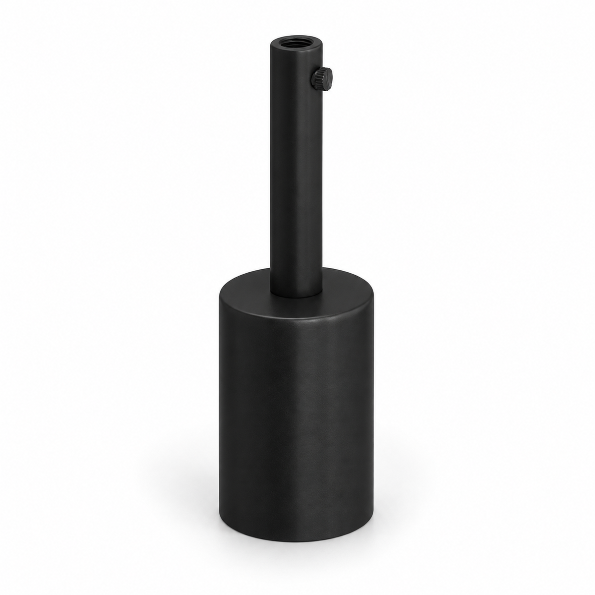 Cylindrical metal E27 socket kit — 7 cm cable grip — black — view 1