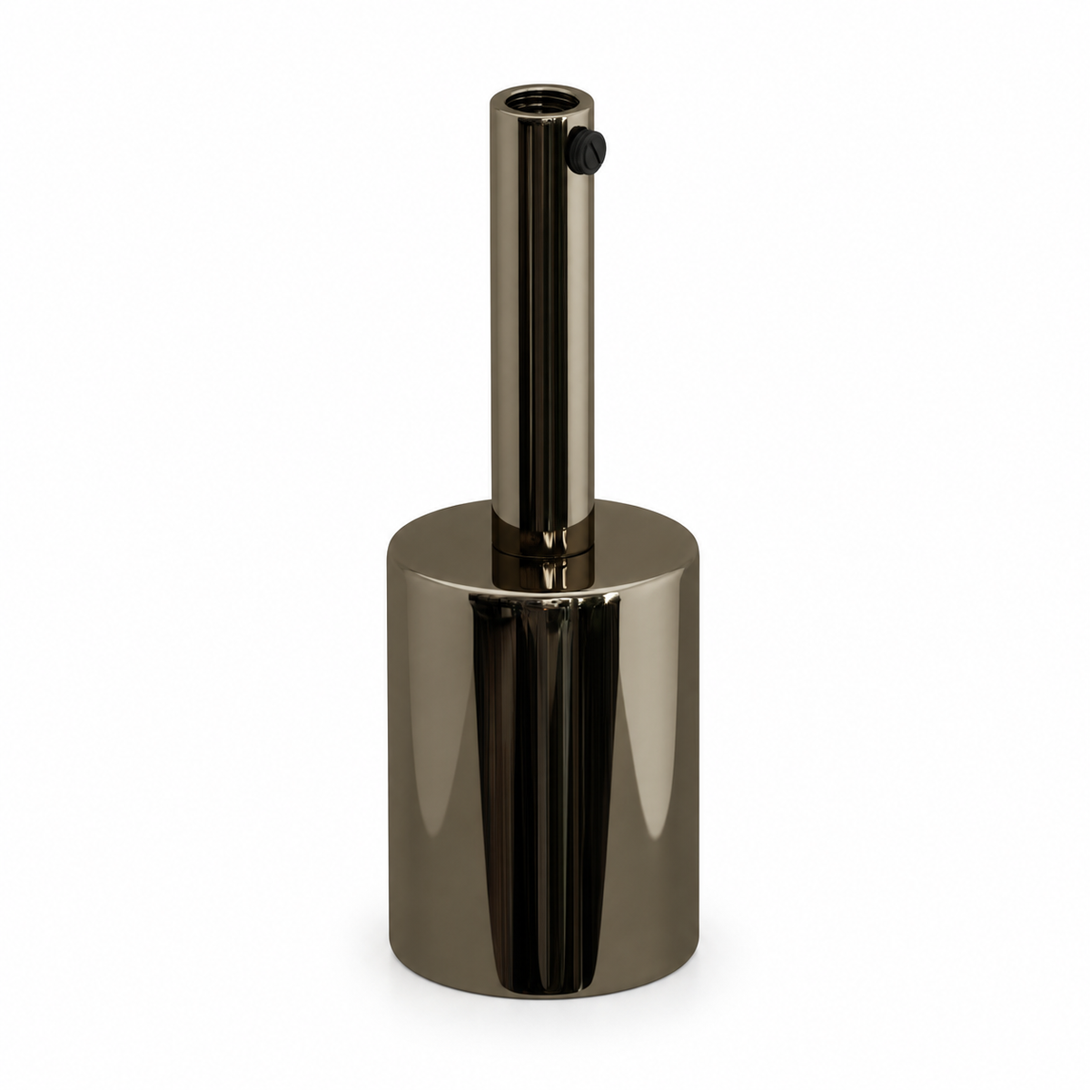 Cylindrical metal E27 socket kit — 7 cm cable grip — black pearl — view 1