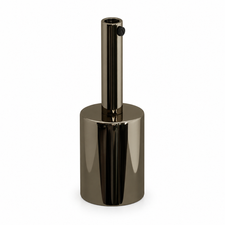 Cylindrical metal E27 socket kit — 7 cm cable grip — black pearl — view 1