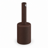 Cylindrical metal E27 socket kit — 7 cm cable grip — rust effect — view 1