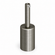 Cylindrical metal E27 socket kit — 7 cm cable grip — satin titanium finish — view 1
