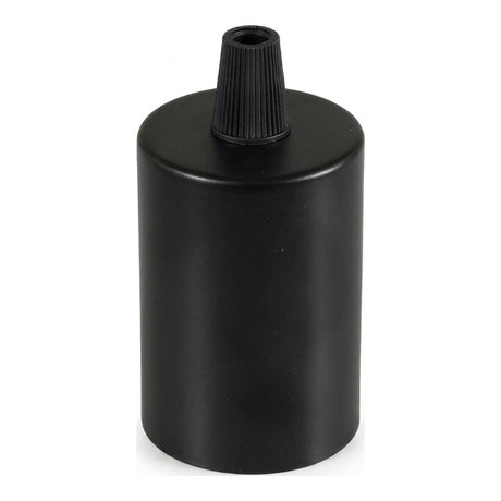 E27 cylindrical metal socket — Conical plastic / Black