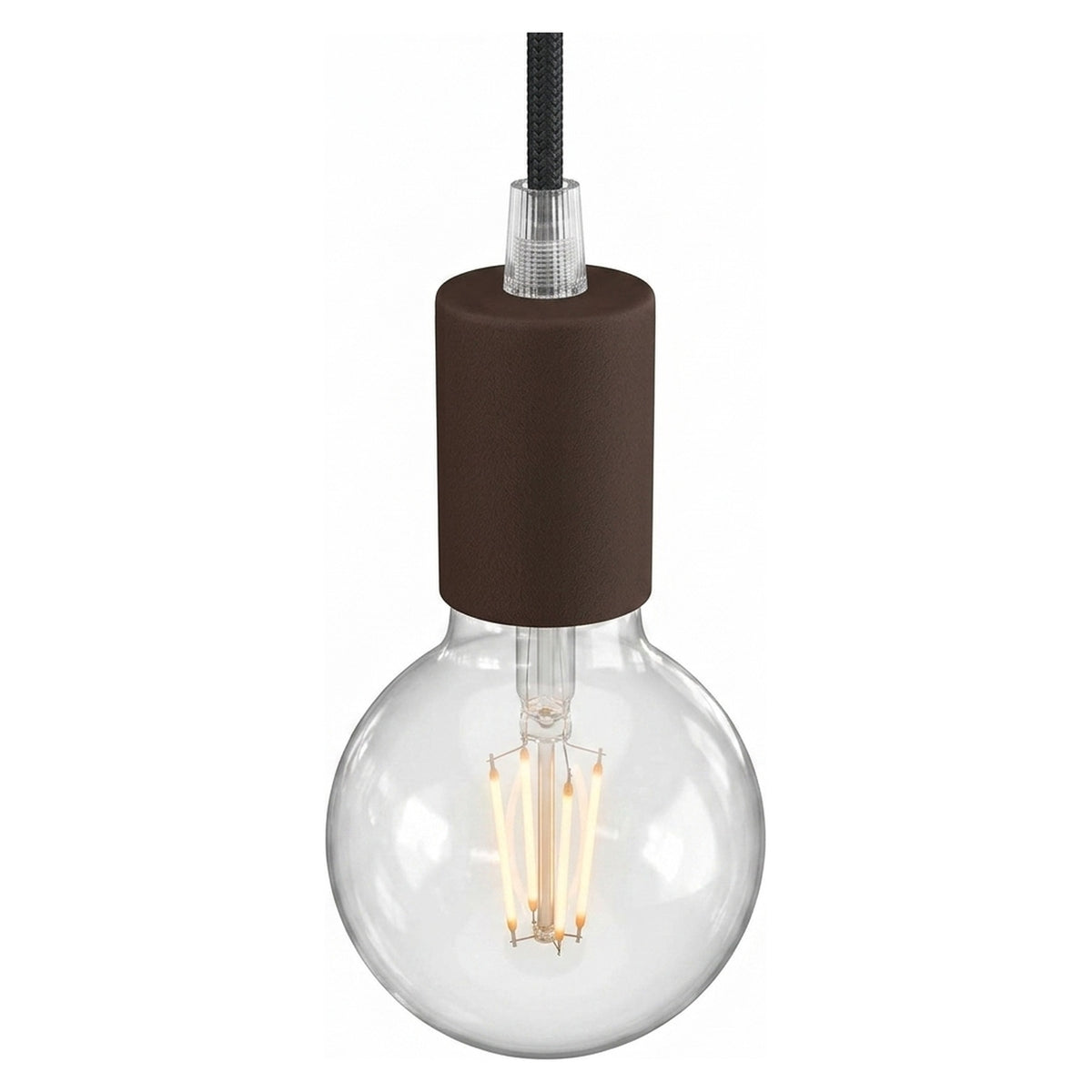 E27 cylindrical metal socket — Conical plastic / Rust