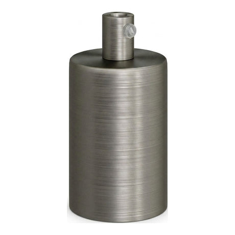 E27 cylindrical metal socket — Cylindrical metal / Satin titanium