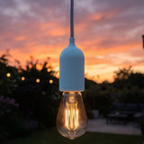 E27 outdoor silicone socket kit in pastel colours — Sky blue