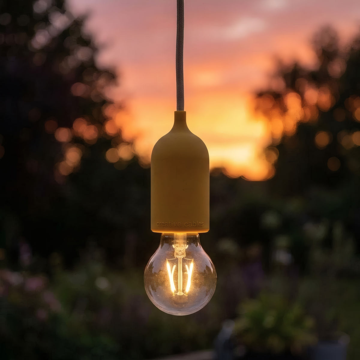 E27 outdoor silicone socket kit in pastel colours — Mustard