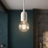 E27 hemispherical metal socket — Glossy white