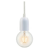 E27 hemispherical metal socket — Glossy white
