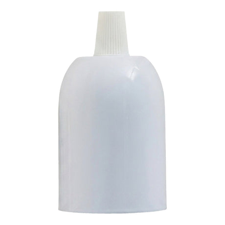 E27 hemispherical metal socket — Glossy white