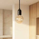 E27 hemispherical metal socket — Black