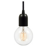E27 hemispherical metal socket — Black