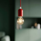 E27 hemispherical metal socket — Red