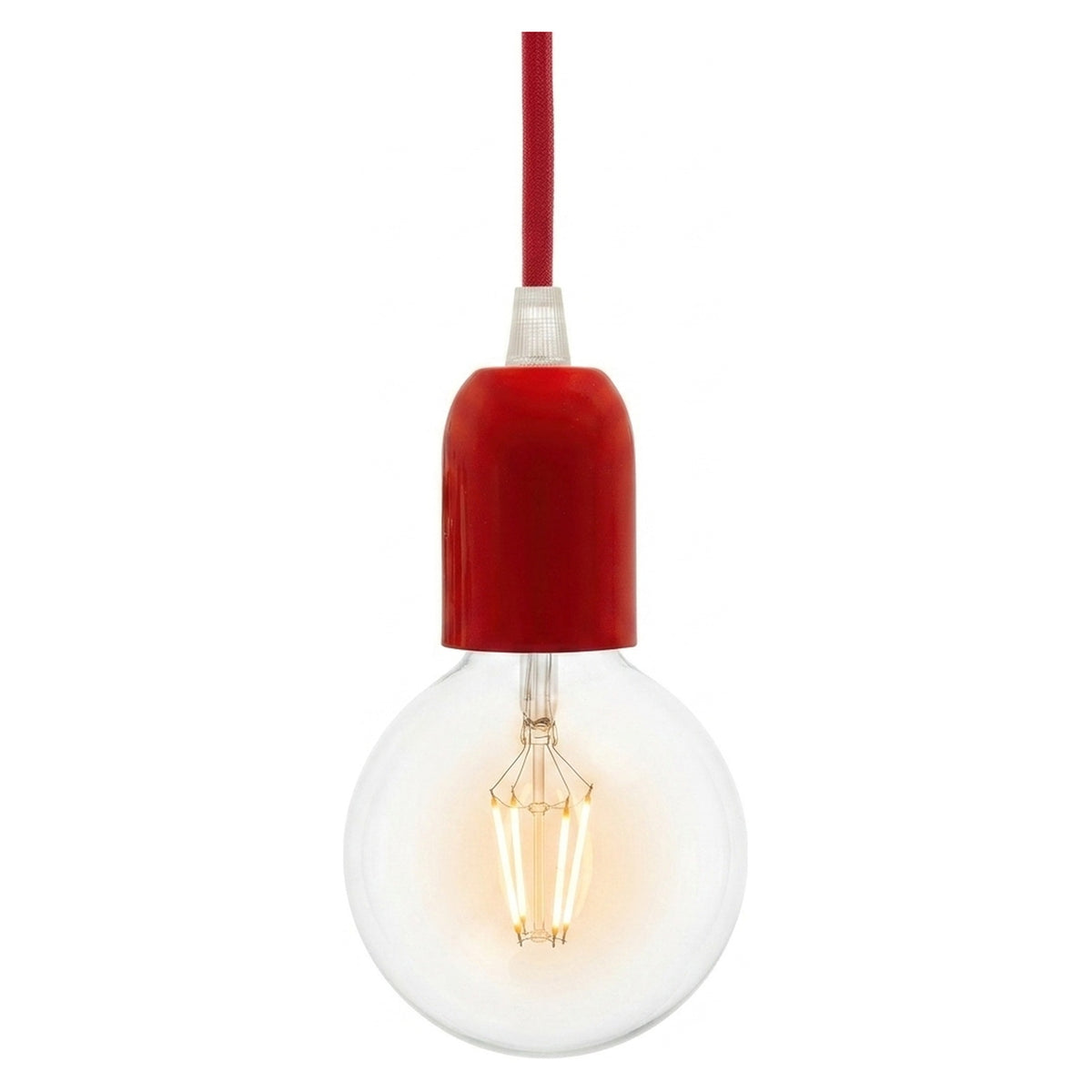E27 hemispherical metal socket — Red