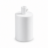 Cylindrical metal E27 socket kit — cylindrical cable grip — glossy white — view 1