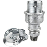E27 glossy silver metal socket kit on 1/2'' (15x21mm) male galvanized cast iron fitting