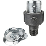 E27 glossy silver metal socket kit on 1/2'' (15x21mm) male Eco black cast iron fitting