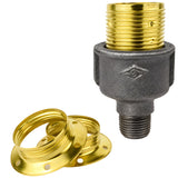 E27 glossy brass metal socket kit on 1/2'' (15x21mm) male Eco black cast iron fitting