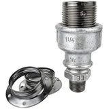 E27 glossy black metal socket kit on 1/2'' (15x21mm) male galvanized cast iron fitting