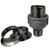 E27 glossy black metal socket kit on male Eco black cast iron fitting
