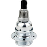 E27 glossy silver metal socket kit on 1/2'' (15x21mm) male galvanized cast iron fitting