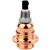 E27 glossy copper metal socket kit on 1/2'' (15x21mm) male galvanized cast iron fitting