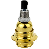 E27 glossy brass metal socket kit on 1/2'' (15x21mm) male galvanized cast iron fitting