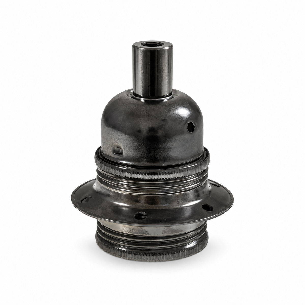 Metal E27 socket kit with two shade rings — black pearl — view 1