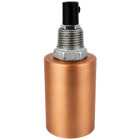 E27 smooth copper metal socket kit on 1/2'' (15x21mm) male galvanized cast iron fitting