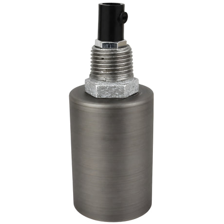 E27 smooth grey metal socket kit on 1/2'' (15x21mm) male galvanized cast iron fitting