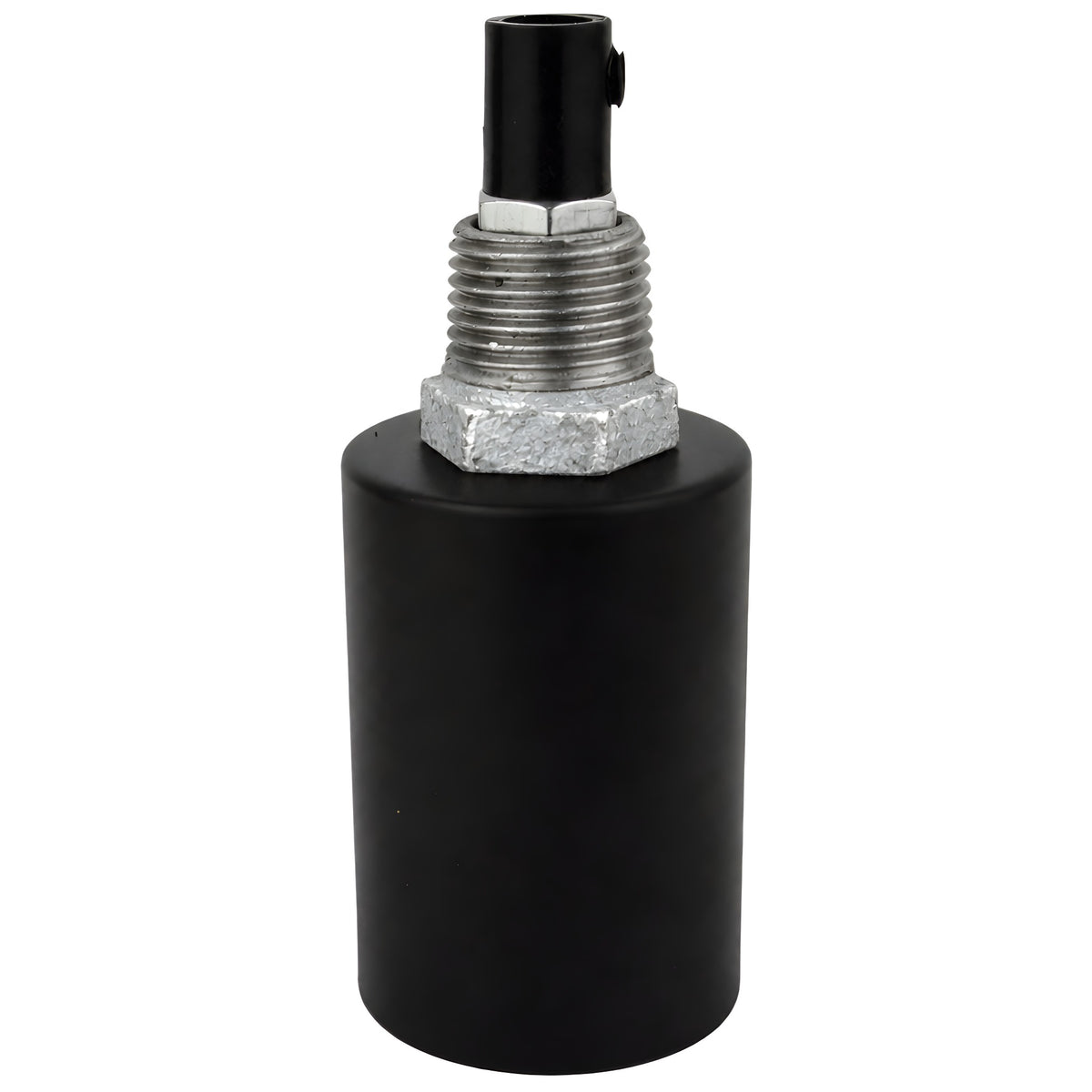 E27 smooth black metal socket kit on 1/2'' (15x21mm) male galvanized cast iron fitting