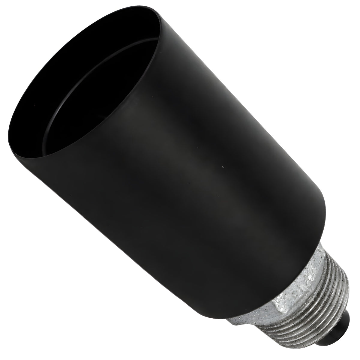 E27 smooth black metal socket kit on male galvanized cast iron fitting