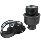 E27 matte grey metal socket kit on 1/2'' (15x21mm) female Eco black cast iron fitting