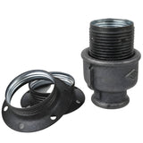 E27 matte grey metal socket kit on female Eco black cast iron fitting