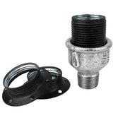 E27 matte grey metal socket kit on male galvanized cast iron fitting